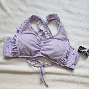 Hot Topic Unicorn Lavender Ruffle Bikini Top